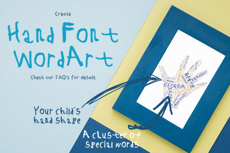 A wonderful creative gift - use your new font to create your own wordart. Perfect for a gift to mum, dad, grandparents, family and friends.